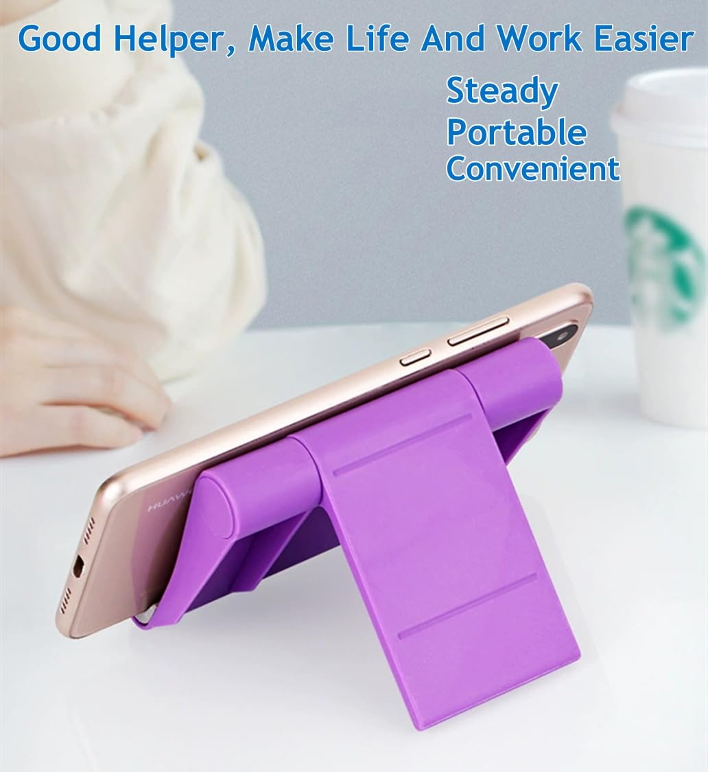 JUSDIQIR Cell Phone Stand for Desk 2 Pack Mobile Phone Holders Desktop Tablet Stand, Foldable Phone Dock Universal Adjustable Tablet Stand for Desk