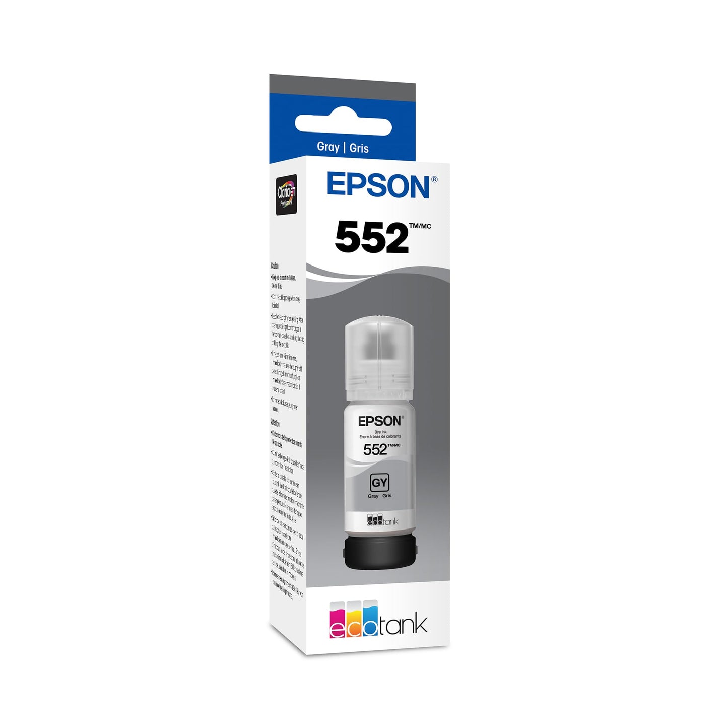 Epson 552 EcoTank Ink Ultra-high Capacity Bottle Gray (T552520-S) Works with ET-8500, 8550