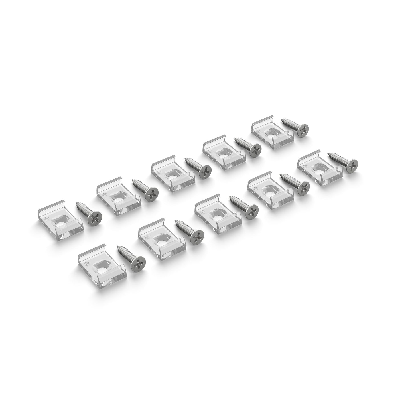 Hue Flux LED Strip Light Mounting Brackets, Accessories, Flexible Indoor Lighting, Easy Installation, Robust Transparent Clips, Screws and Adhesive