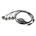 Gearmo 4 Port USB to RS232 Serial Adapter with FTDI Chipset - Supports Windows 11, 10, 8, 7, Linux & Mac, Features Plug-and-Play Without