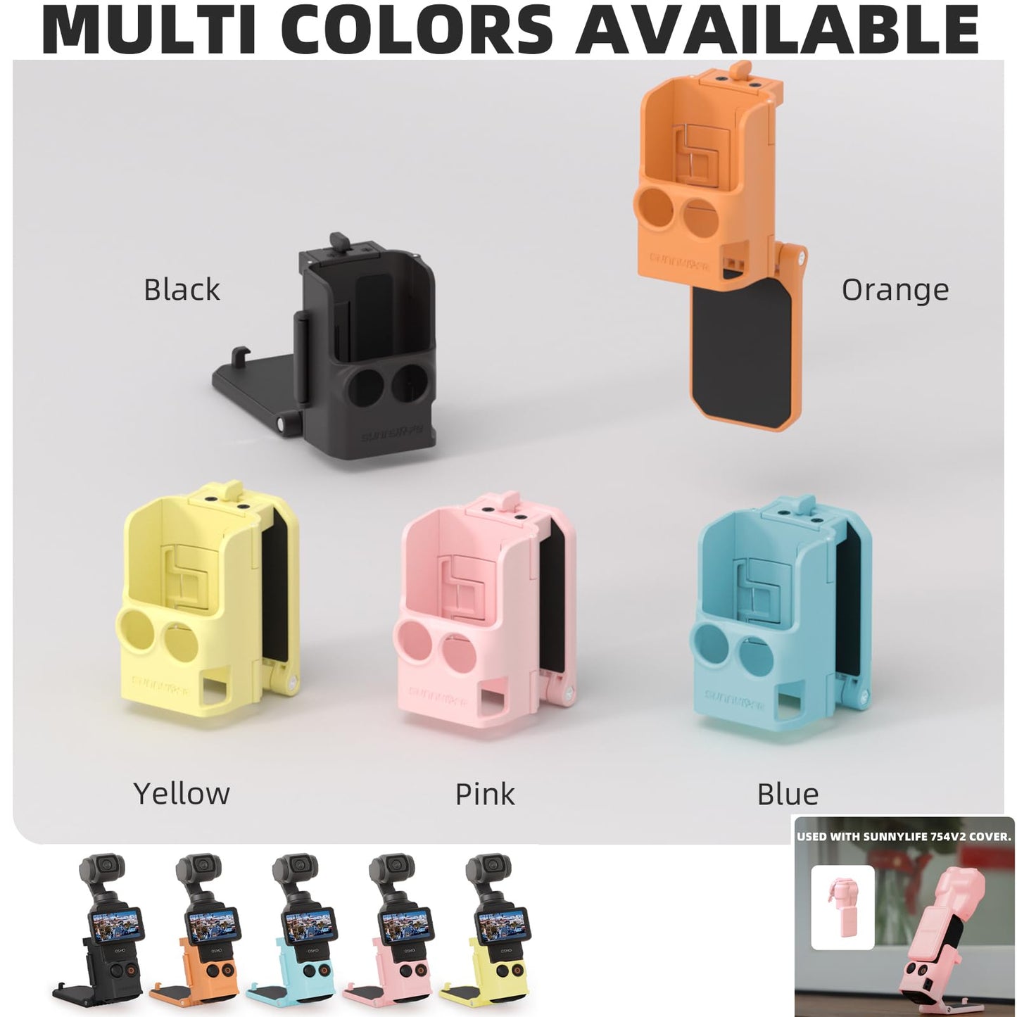 Honlyn Magnetic Mount for DJI Osmo Pocket 3 Adjustable Foldable Multifunctional Desktop Base Bracket Portable Durable Stand Holder (Blue)