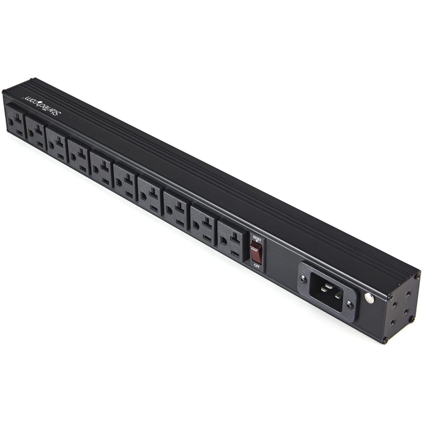 StarTech.com 10 Outlet Rack Mount Power Strip 125V/16 Amp - 1U Horizontal 19" Rackmount PDU - NEMA 5-20P Input - 10x NEMA 5-15/20R Outlets - Rack