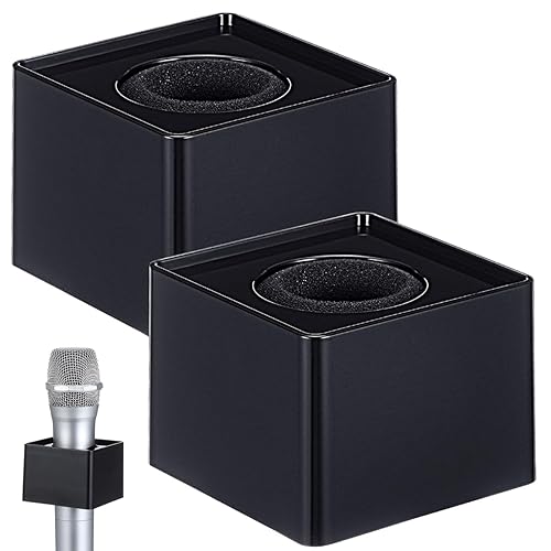 NUOBESTY Portable Injection Molding Square Microphone Logo Flag Station for Professional Interview Microphones with Surface 2.75 Inch