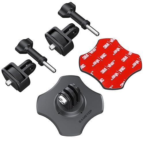 Sametop Flexible Adhesive Mount 3M Sticky Helmet Attachment Compatible with GoPro Hero 13 12 11 10 Max 9 8 7 6 Session Insta360 X5 X4 X3 X2 ONE DJI