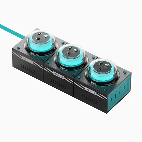 GENKI Moonbase 240W GaN Desktop Charger, Power Strip 7-Port Power Hub with 3 AC Outlets & 4 USB-C Ports (140W Max), Compact Design