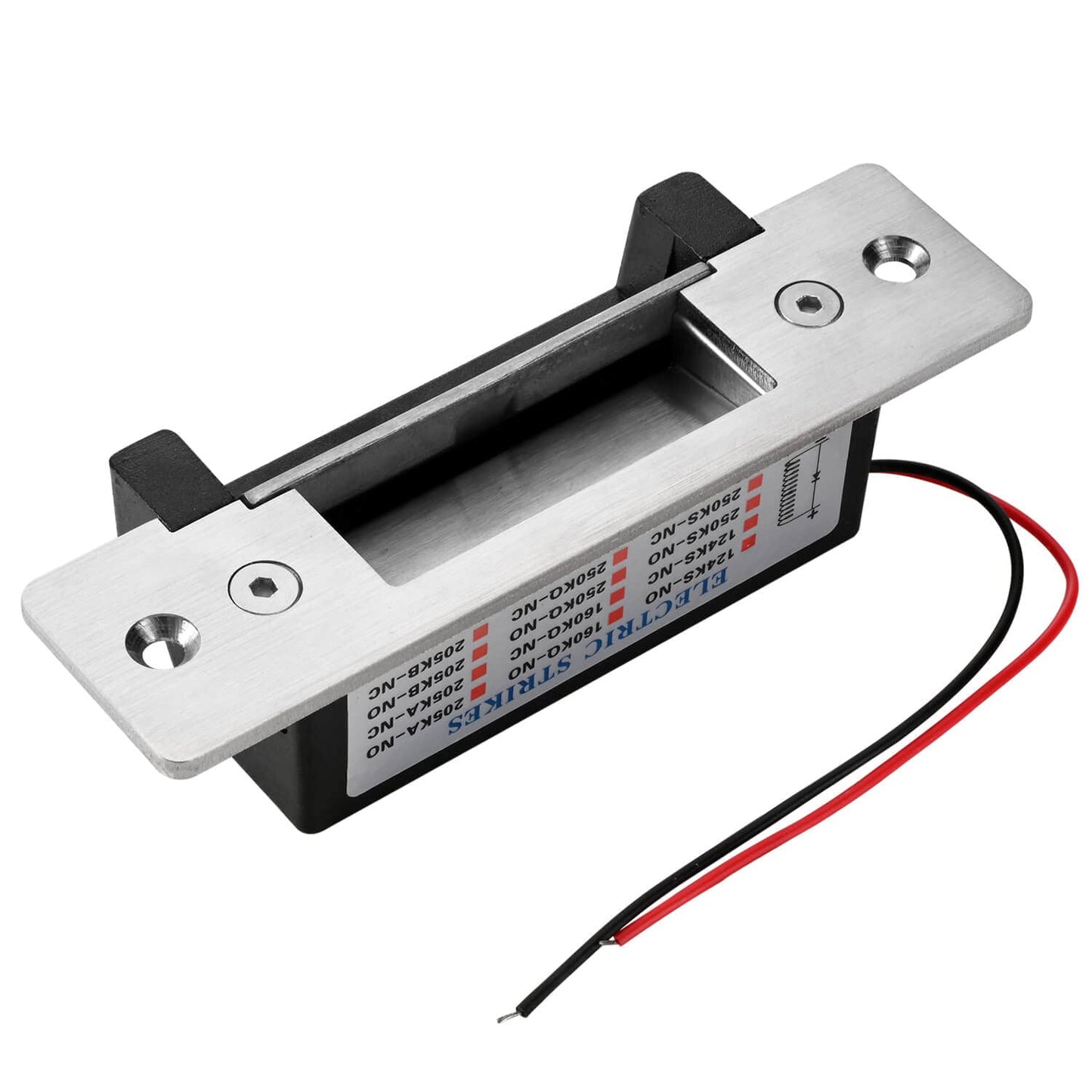 Electric Door Strike Lock ANSI Standard Heavy Duty Fail-Secure/Fail-Safe Adjustable 12V DC for Door Access Control System Cylindrical Locksets Black