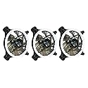 APEVIA 312L-CWH 120mm Silent Dual Rings White LED Fan with 32 x LEDs & 8 x Anti-Vibration Rubber Pads (3 Pk)