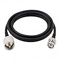 RedYutou Radio cb Antenna Cable UHF pl259 Male Plug to BNC Male RG58/50cm Cable