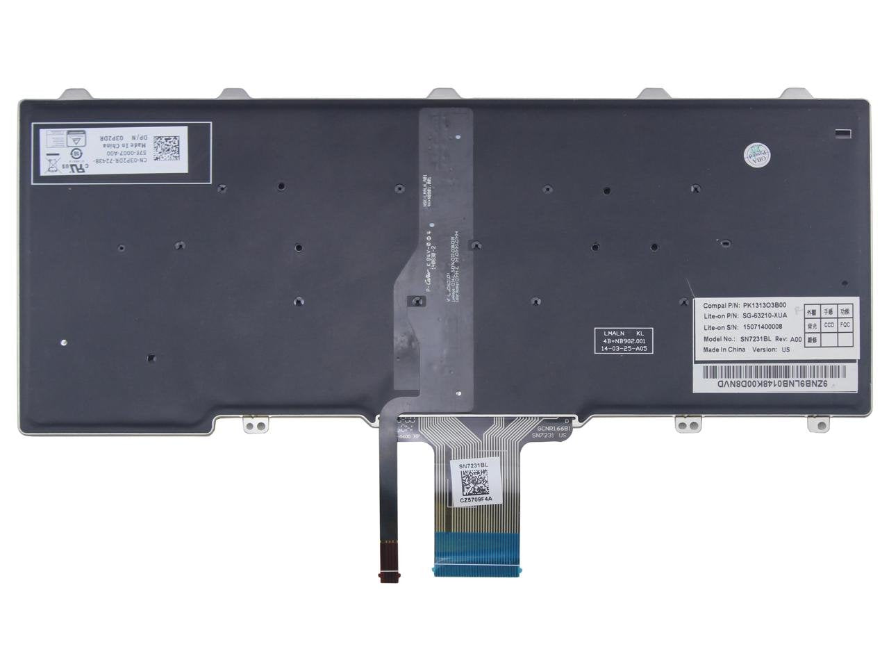 New Laptop Backlit Keyboard Replacement for Dell Latitude E7270/7270 US Layout Black Color no Frame