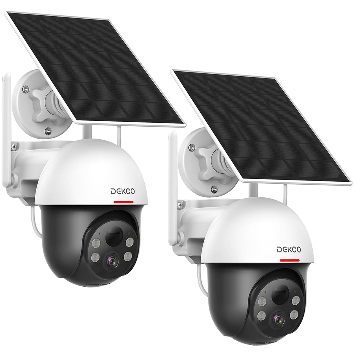DEKCO Security Cameras Wireless Outdoor, Solar Powered, Panoramic PTZ, Auto Motion Tracking, True 2K, Color Night Vision, Spotlights, 2-Way Talk, 2