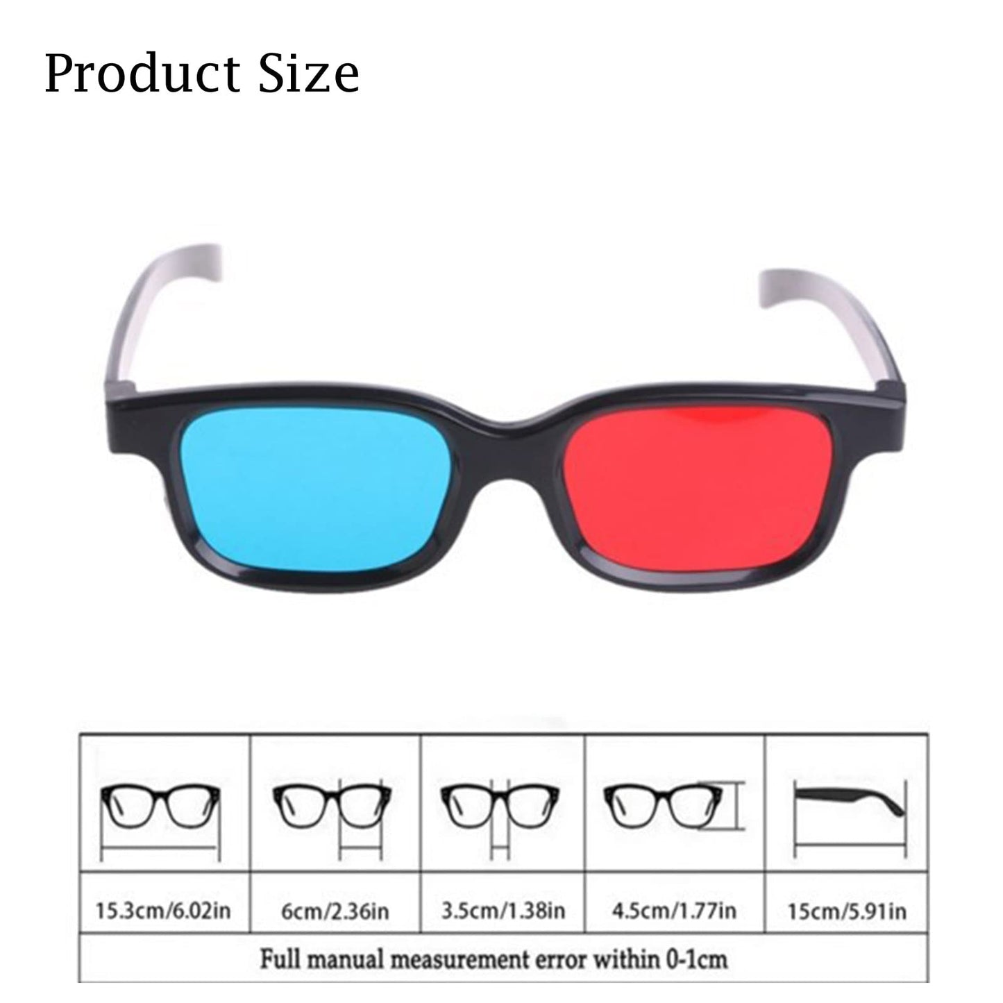 Red-Blue 3D Glasses, 3D Viewing Glasses For Viewing 3D Movies/Games And Pictures In Red-Blue Formats, Compatible With Ordinary Computer