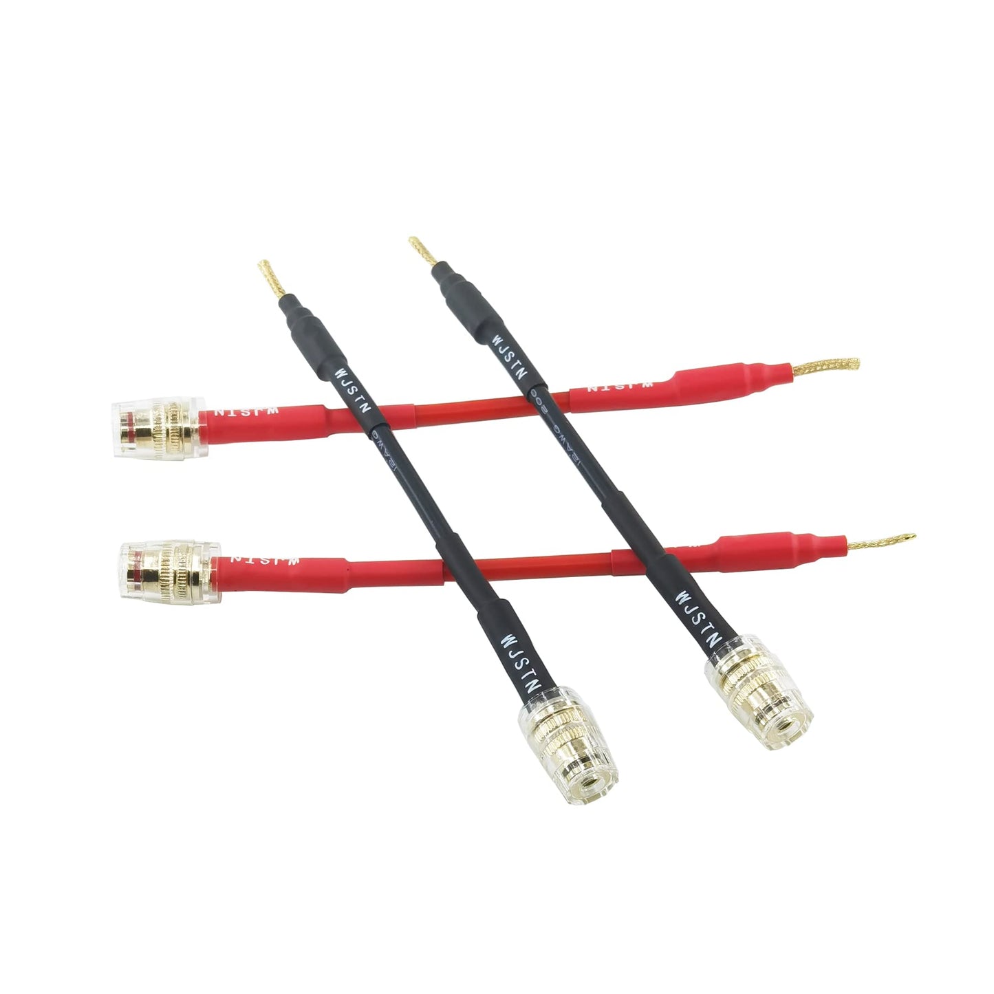 WJSTN Flex Pin Banana Plugs to 4mm Female Banana Jack Speaker Audio Adapter for Spring Loaded Terminals Amplifier Speaker Sound Systems 4Pack
