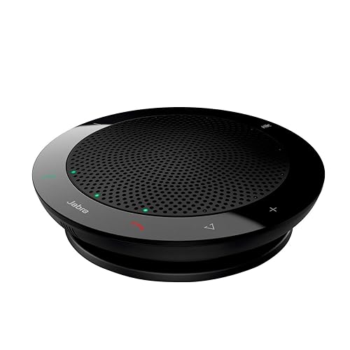 Jabra Speak 410 Corded Speakerphone for Softphones, MS-Optimized - Easy Setup, Portable USB Speaker for Holding Meetings Anywhere with Outstanding
