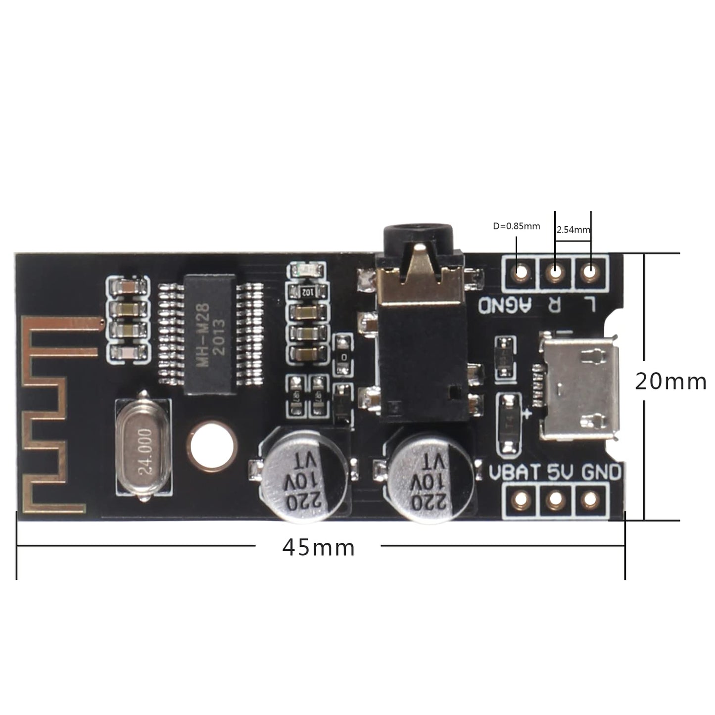 QCCAN MH-M18/M28/M38 MP3 Decoder Board Bluetooth 4.2 5.0 Audio Module MP3 Receiver Board Wireless Stereo Sound Module (M28)