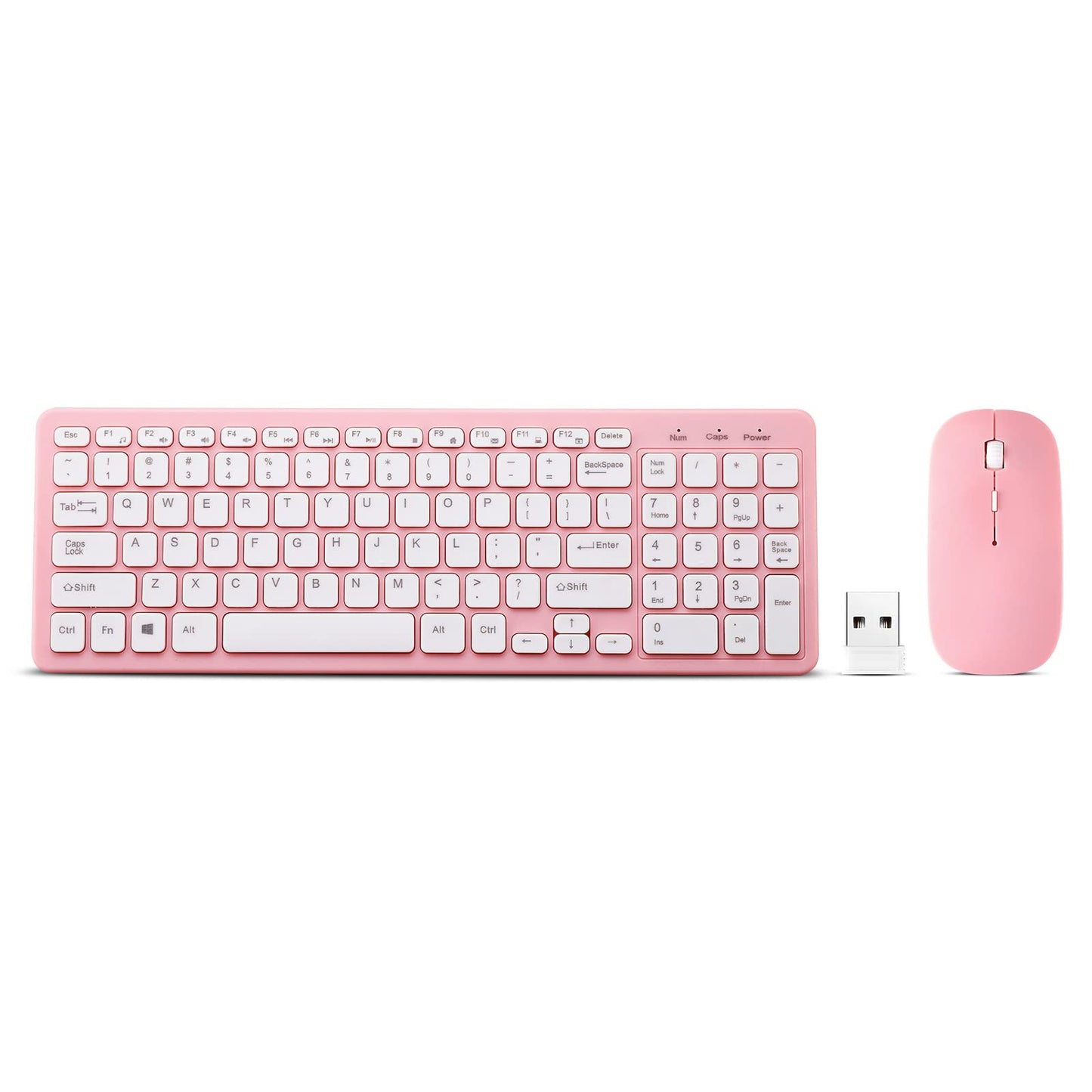 Wireless Keyboard and Mouse Combo, Compact Quiet Wireless Keyboard and Mouse Set 2.4G Ultra-Thin Sleek Design for Windows, Computer, Desktop, PC