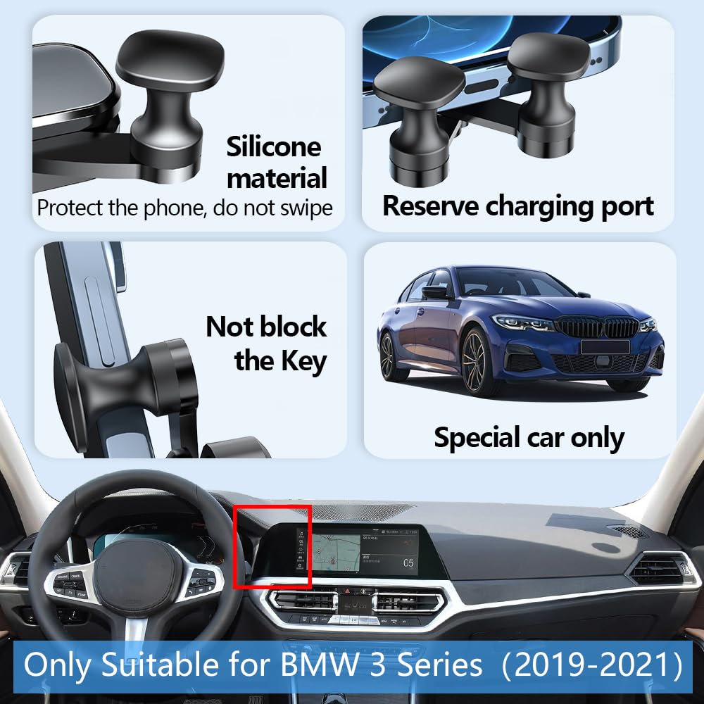 LUNQIN Car Phone Holder Mount for BMW 3 Series 2019 2020 2021 2022?BMW 4 Series 2021 2022 2023 Auto Accessories Interior Decoration Mobile Cell