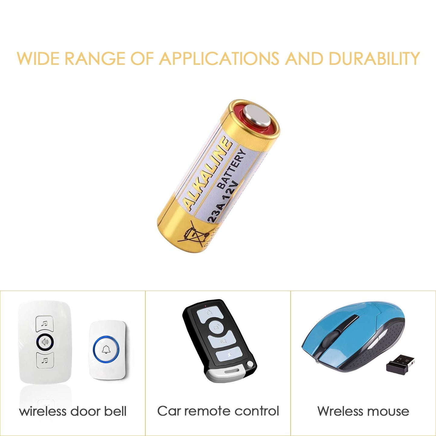 SuperPower A23 23A 8LR23 21/23 GP23 MN21 23GA Battery 12V Alkaline Battery (10 Batteries)