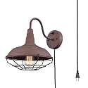 YUBOLE Plug-in Wall Sconce Rustic Cage Wall Light Gooseneck Hardwired Sconce Lighting for Bedroom Bar Basement