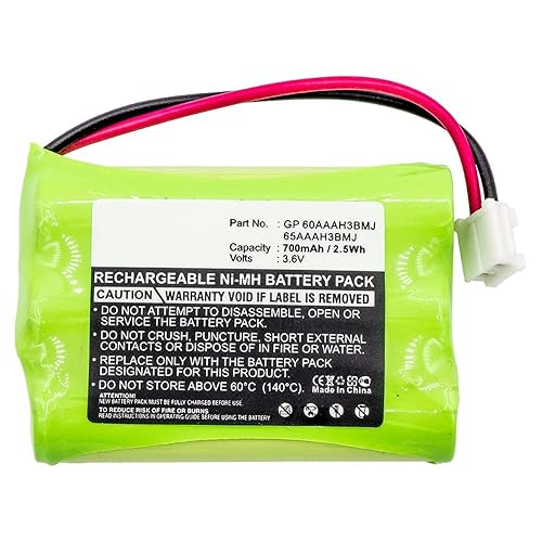 Dantona Cordless Phone Battery, Compatible with GE 5-2683 Cordless Phone Ni-MH, 3.6 Volt, 750 mAh - Ultra Hi-Capacity - Replacement for AT&T-Lucent