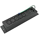 IEC Power Strip with 5 C13 Outlets & C14 Inlet, Rack Mount Server PDU, Heat-Resistant ABS, with Grounding Wire Out