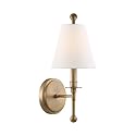 Crystorama Riverdale 1 Light Aged Brass Sconce