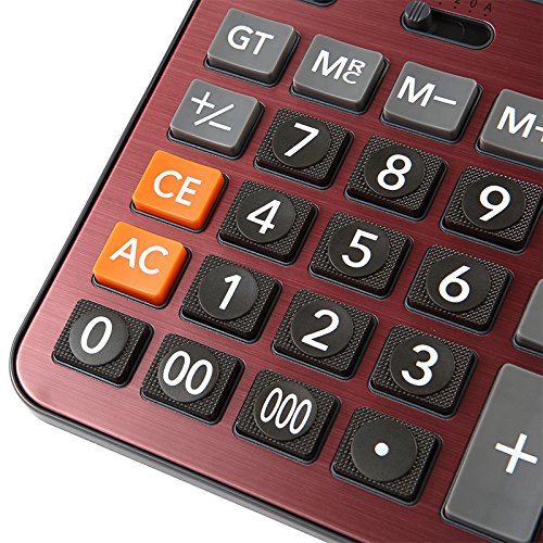 Meichoon Solar Battery Calculator Dual Power Large Standard Function Desktop Business Calculator with 14 Digit Large LCD Display Convenient for Office