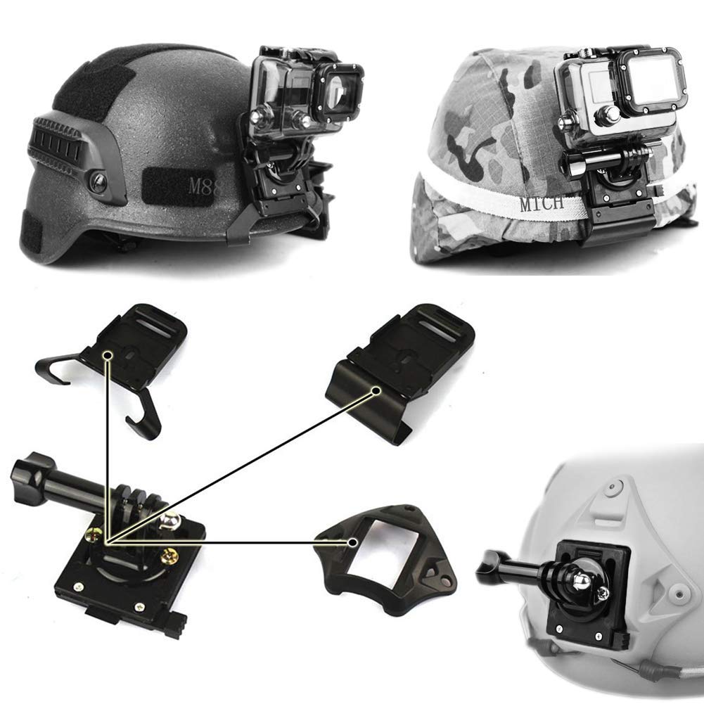 ArmorMason CNC Machined Universal Mount Plate Camera/Light Bracket for NVG Helmet Shroud (Black)
