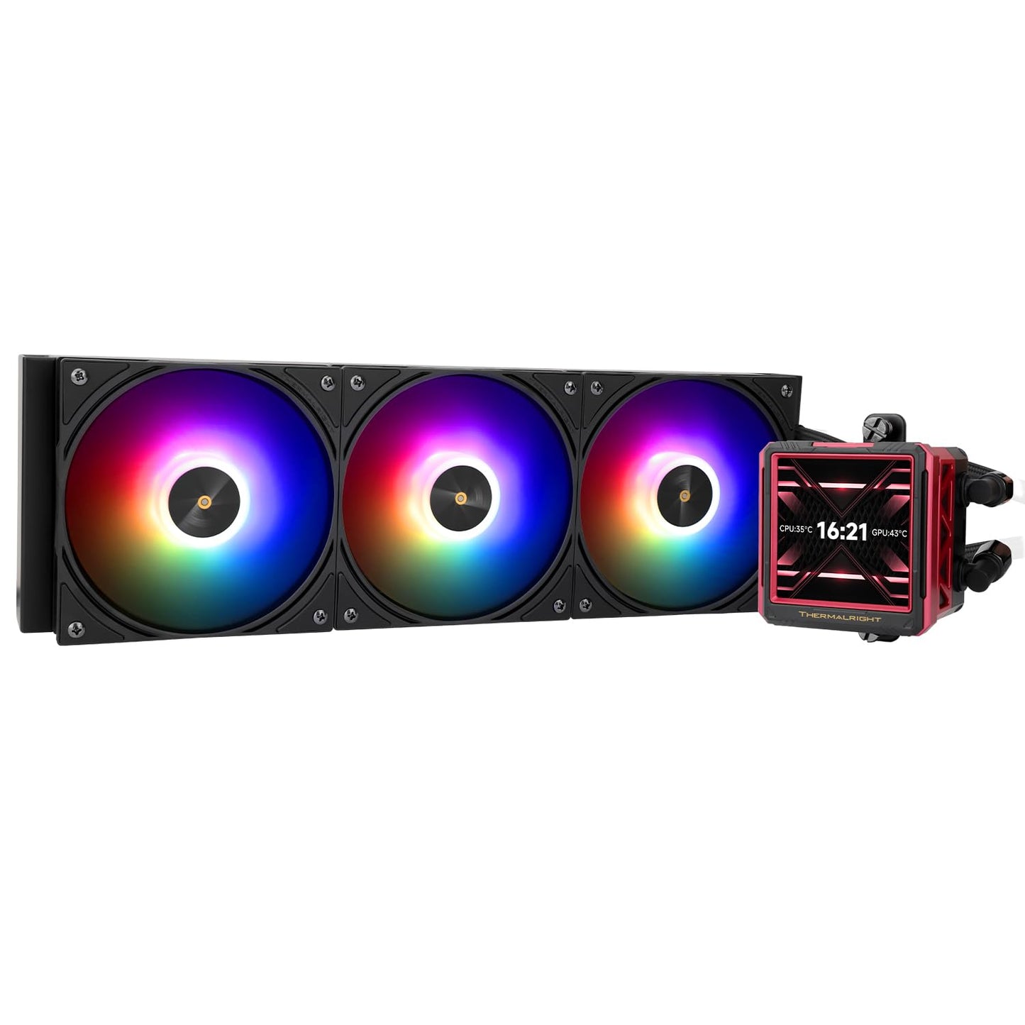 Thermalright FW360 Ultra ARGB Black CPU AIO Cooler,PC 360 Specification Water Cooler System,IPS LCD Screen with 480x480 Resolution,for AM5&Intel