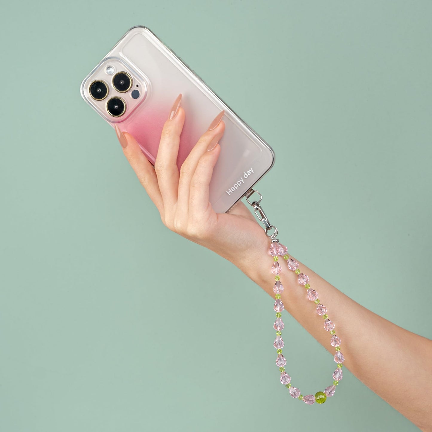 SENLLY Wristlet Phone Lanyard Charm, Selected K9 Crystal Wrist Strap, Use Stainless Steel Hardware, Jewel Gift for Women