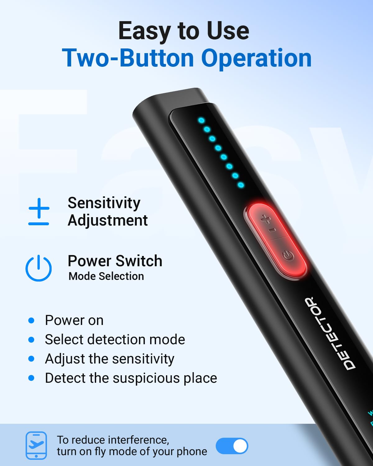FIBATDOR Hidden Camera Detectors 6-in-1 Hidden Bug and Camera Detector GPS Tracker Detector for Travel, Hotels, Car