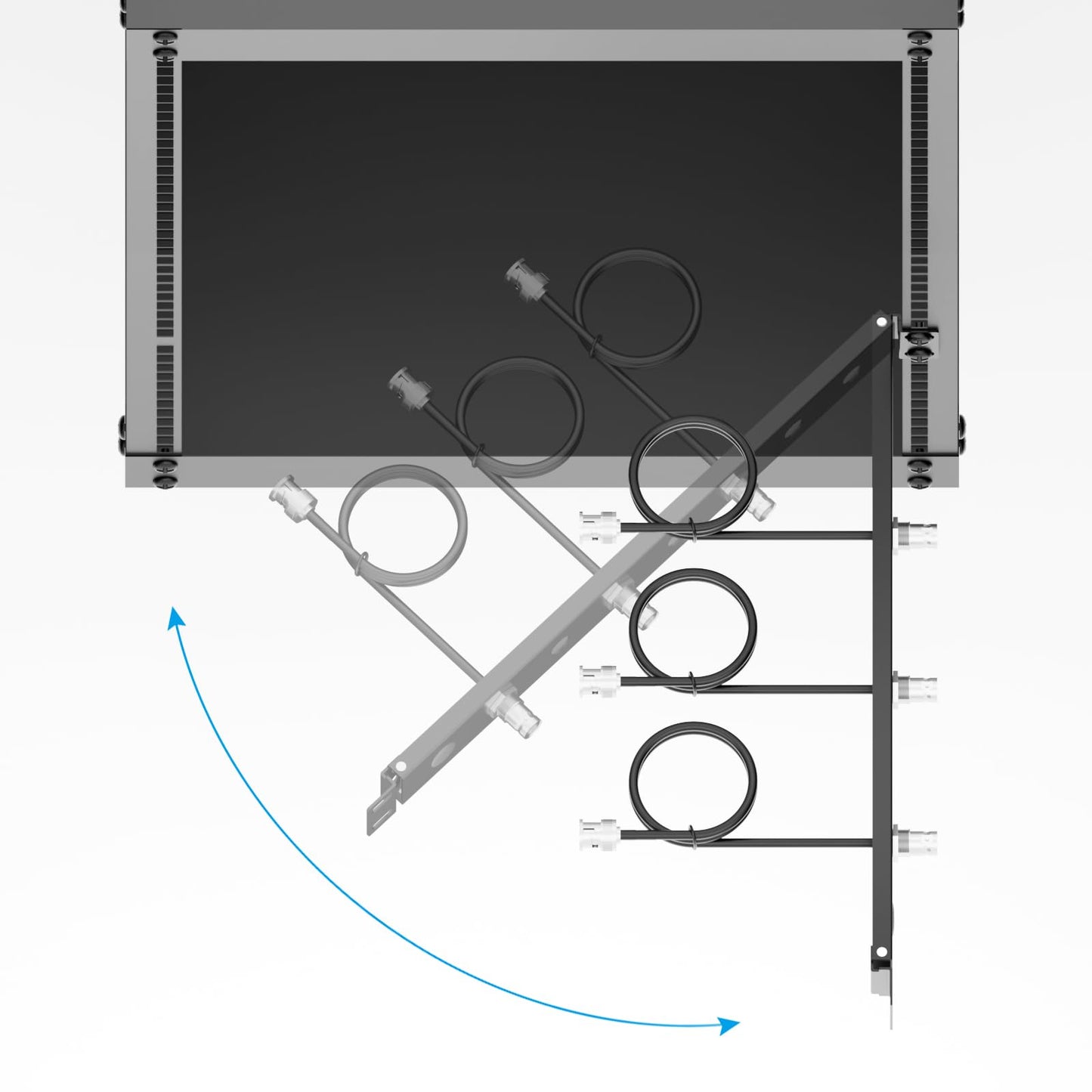 YQMRCZRF BNC Antenna Kit?19inch Antenna Re-Location Rack Mount Kit?Four BNC Connecting Cables 2FT?Compatible with Full-Rack Wireless Systems