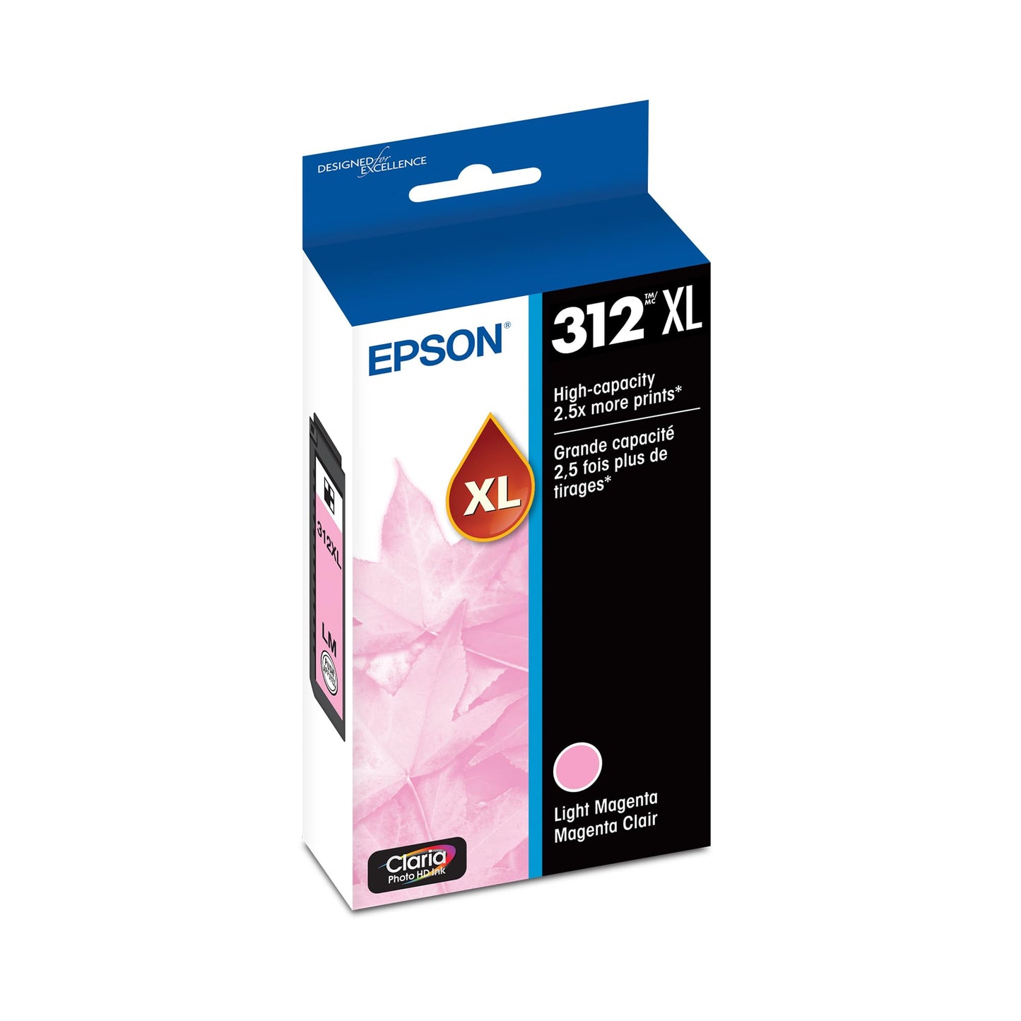 EPSON 312 Claria Photo HD Ink High Capacity Light Magenta Cartridge (T312XL620-S) Works with Expression XP-8500, 8600, 8700, 15000