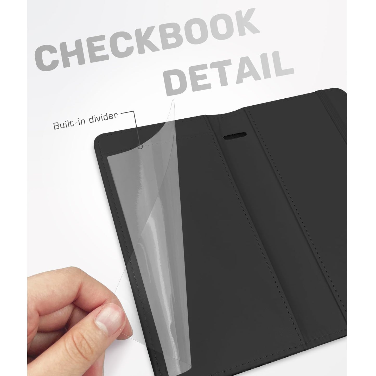 kakurookie letter checkbook cover, rfid blocking stylish, lightweight, slim durable, multi-functional holder for personal and business checks…