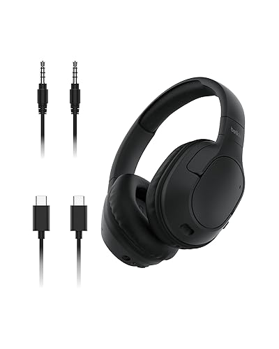 Belkin SoundForm Surround Bluetooth Over-Ear Headphones - Environmental Noise Cancelling Headphones - Wireless w/ 60H Playtime & Soft Ear Cups…