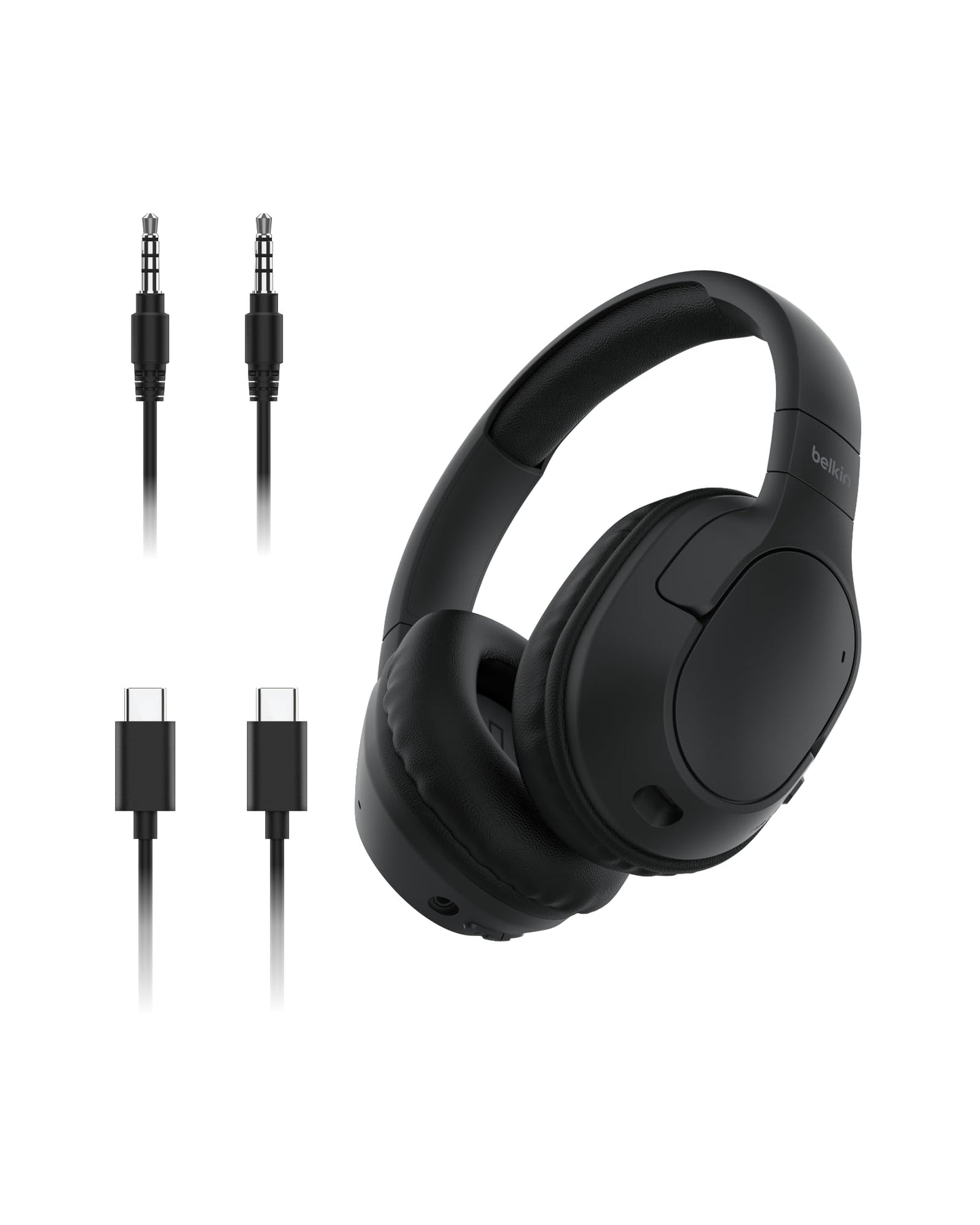 Belkin SoundForm Surround Bluetooth Over-Ear Headphones - Environmental Noise Cancelling Headphones - Wireless w/ 60H Playtime & Soft Ear Cups…
