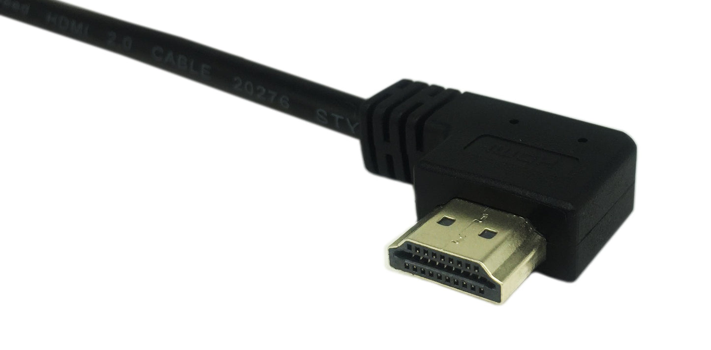 CERRXIAN 15cm 6inch High Speed HDMI 2.0 Right Angle HDMI Male to Female Extension Cable with Screw Hole Panel Mount Support 4K 60Hz Resolution for Blu