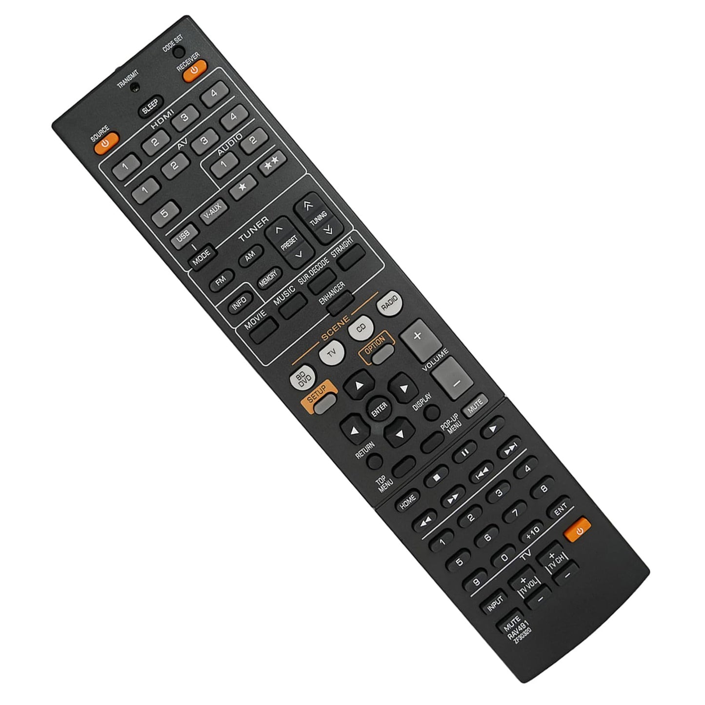 Remote Control Fit for Yamaha YHT599U, YHT-599U RAV465 RAV436 491 494 RX-A830 RX-V575WA AV Receiver