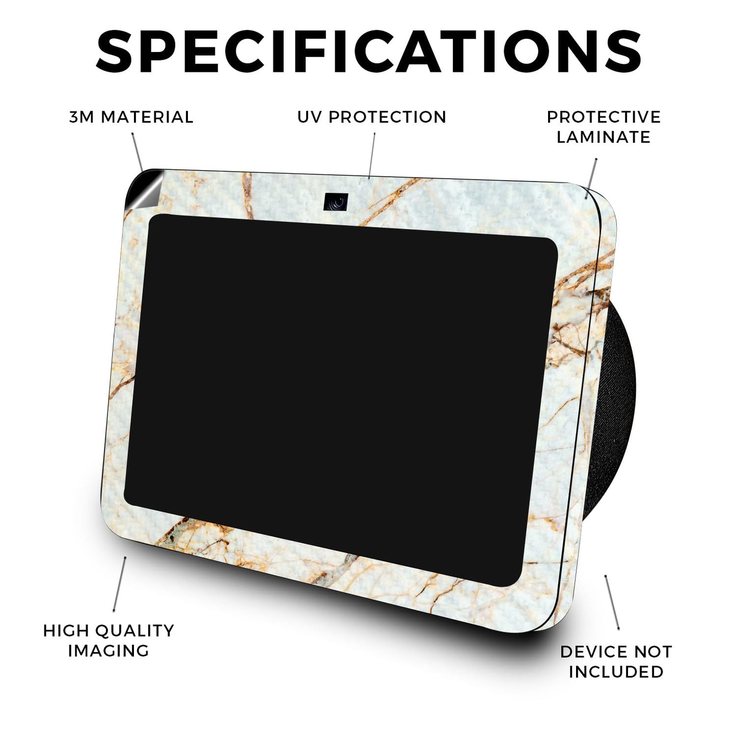 Carbon Fiber Skin Compatible with Amazon Echo Show 8 (3rd Gen, 2023) - Antique Marble - Premium 3M Vinyl Protective Wrap Decal Cover - Easy to Apply…