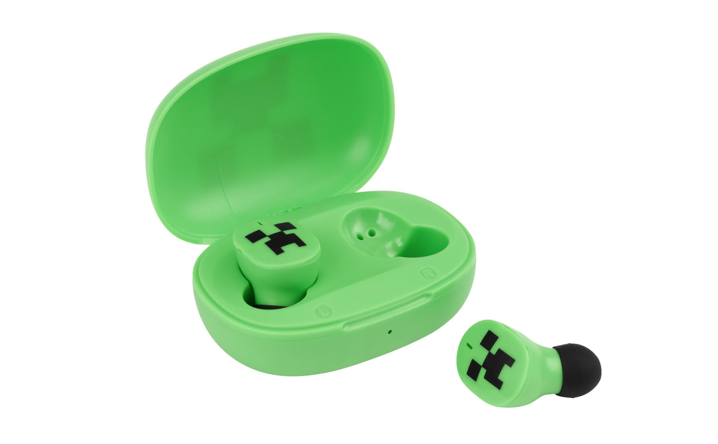 eKids Minecraft Bluetooth Earbuds with Microphone, Wireless Earbuds with Charging Case