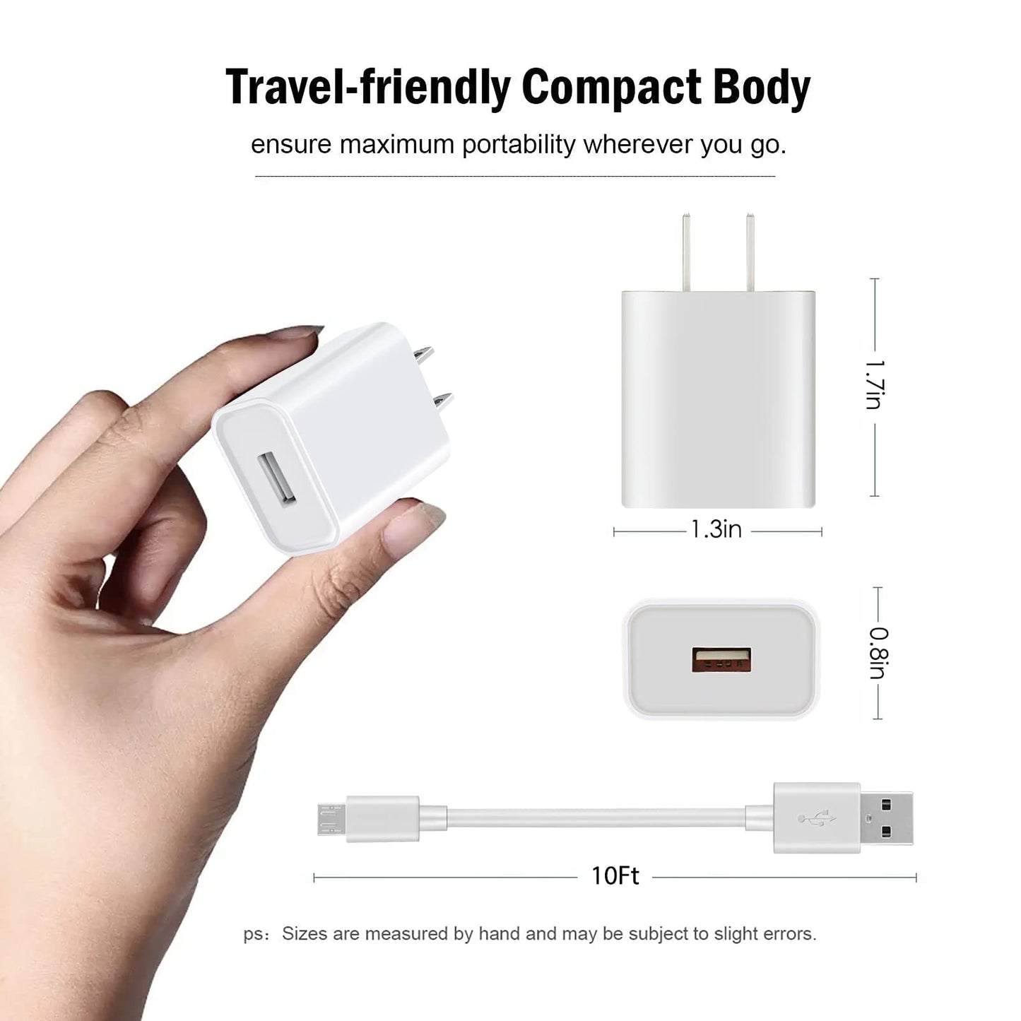 10FT USB A to Micro USB Camera Charger for Ring Indoor Cam 2nd Gen and Ring/Indoor Cam1st Gen Camera Charger Charging Cord Power Adapter