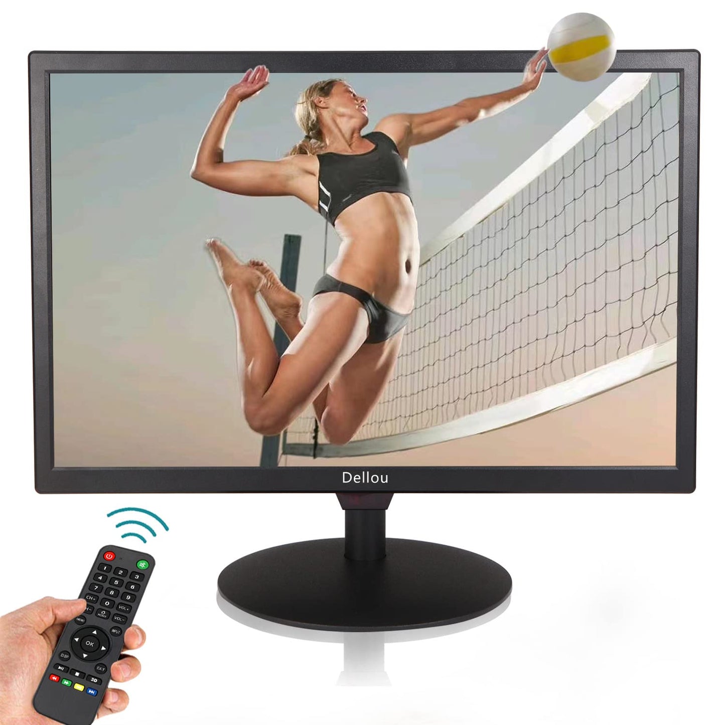 Elweyoo 19 inch Monitoring LCD Display Security Camera Monitor Multifunction Interface HDMI, AV, BNC, VGA, USB, PC Input CCTV Computer Monitor