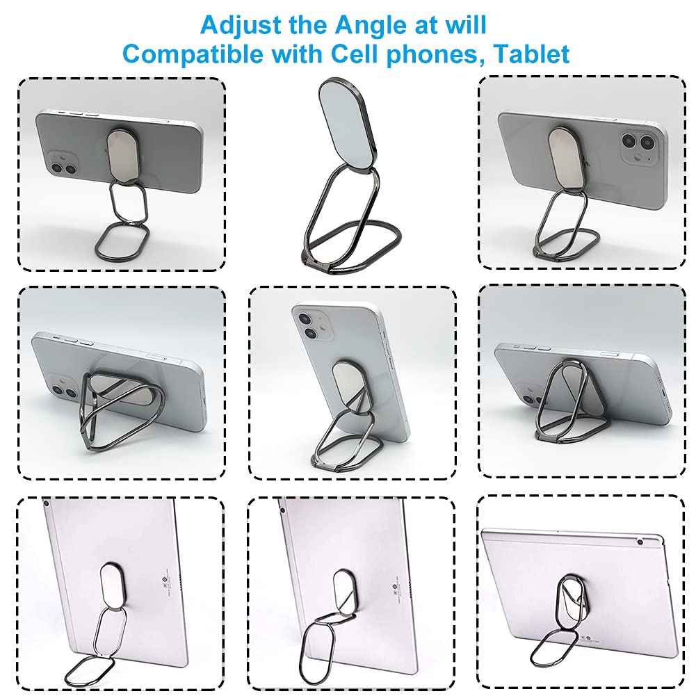Cell Phone Ring Holder Finger Kickstand, CLZWiiN Foldable 360° Rotation Cellphone Stand for Desk, Office Desktop, Magnetic Car Mount, Metal