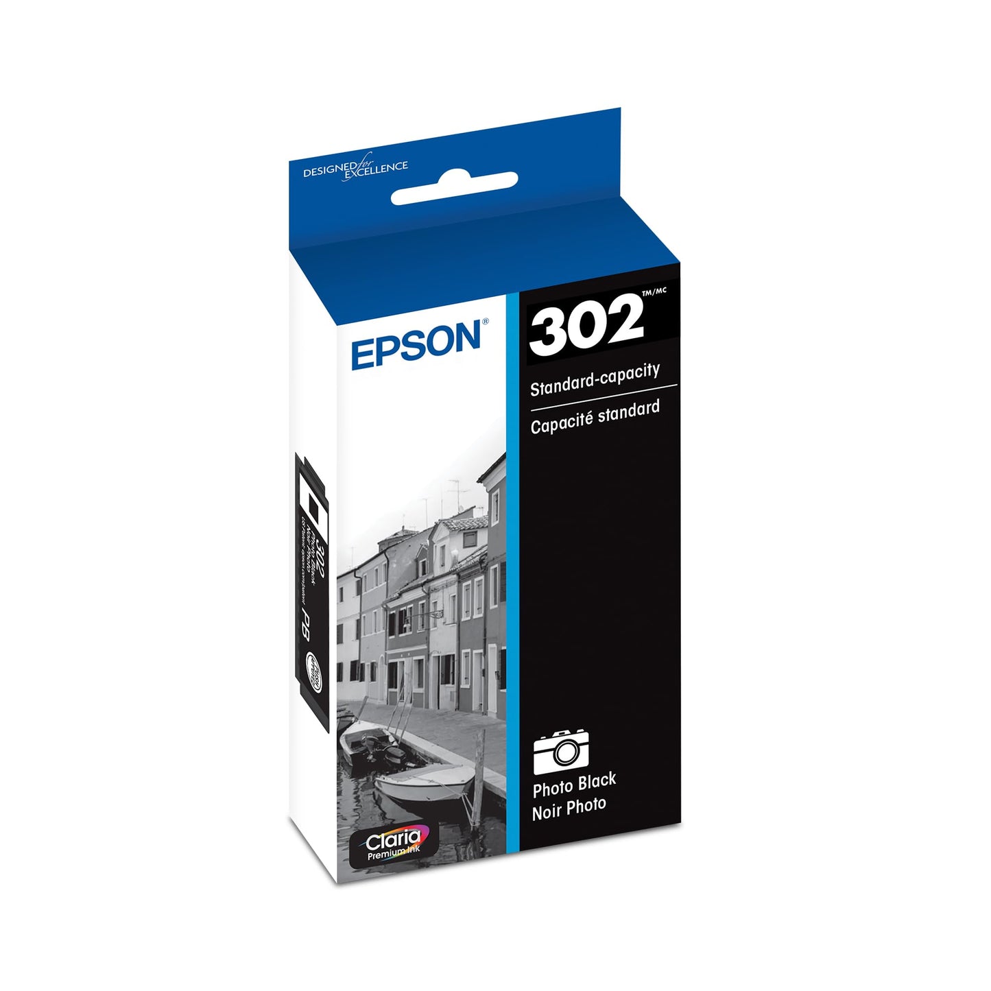 EPSON 302 Claria Premium Ink Standard Capacity Photo Black Cartridge (T302120-S) Works with Expression XP-6000, 6100