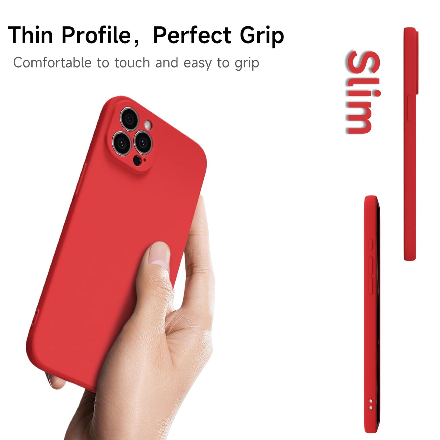 uvcoat for iPhone 12 Pro Case Silicone Phone Case, Slim Thin Soft Rubber Gel Cases for Women Girls, Cute Matte TPU Phone Cover with Full Camera