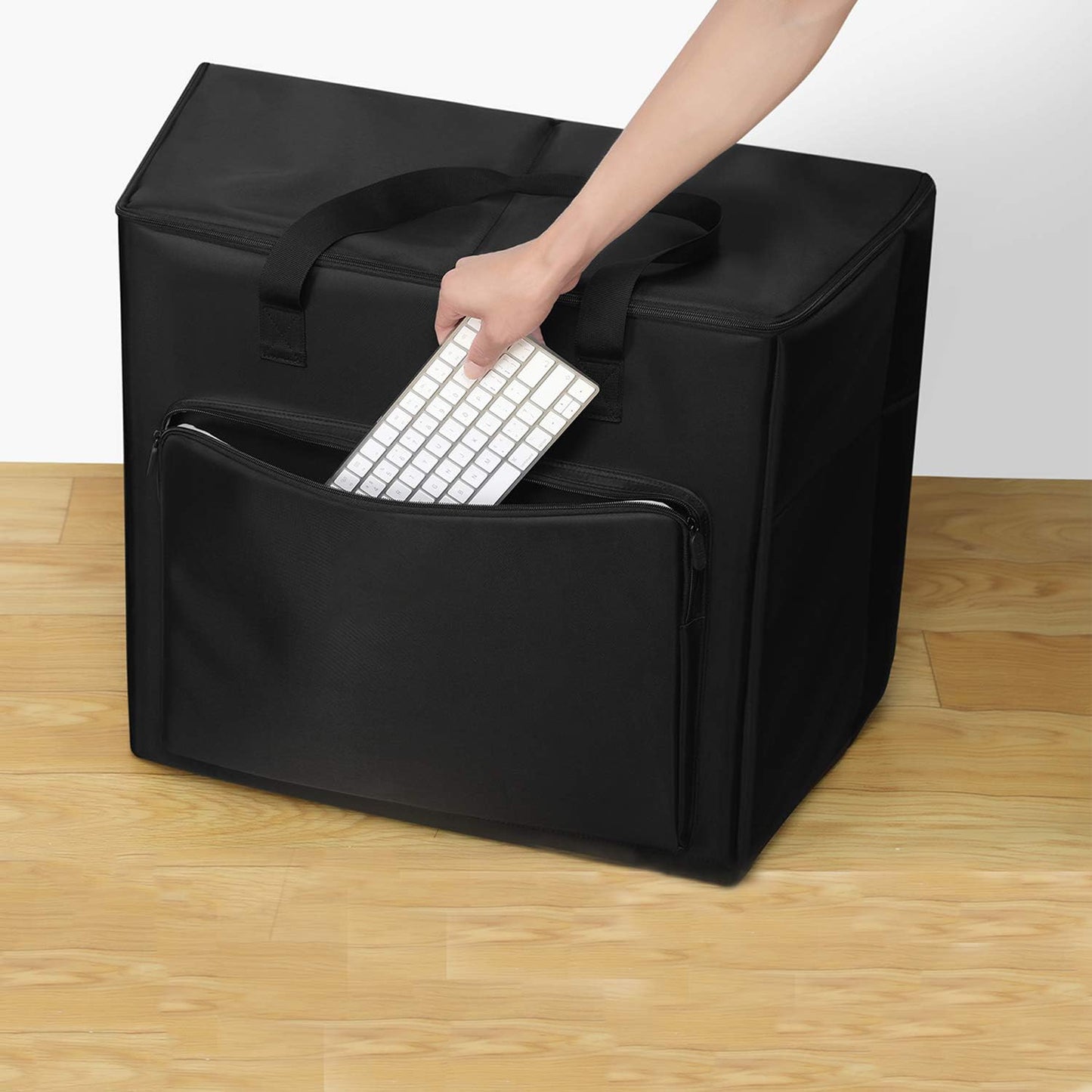Buwico Multi-pocket Large Capacity Desktop PC Computer Travel Storage Carrying Case Bag Organizer for 27 Inch Computer Main Processor Monitor Keyboard