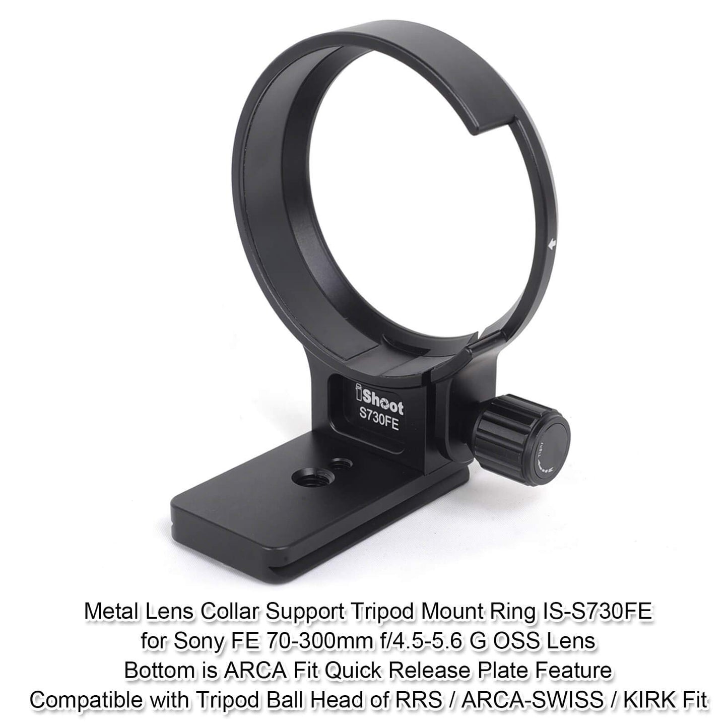 iShoot Improved 82mm Lens Collar Tripod Mount Ring for Sony FE 70-300mm f/4.5-5.6 G OSS Lens SEL70300G, Built-in ARCA-Swiss Fit Quick Release Plate