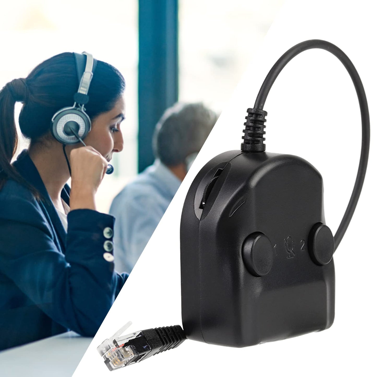 Zerone Splitter Training Adapter, Telephone Splitter Training Box Volume Control Intelligent Sound Closed for Phone Handsets