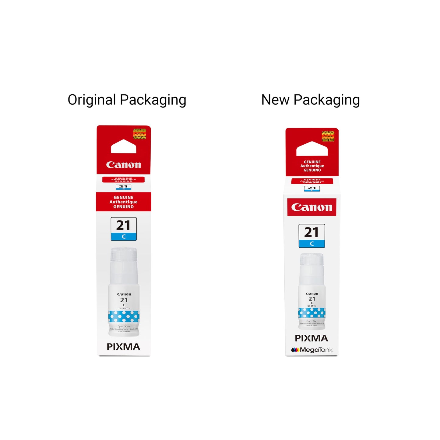 Canon GI-21 Genuine Cyan Ink Bottle, Compatible with Megatank G1220, G2260, G3260, G1230, G2270, G3270, G4270, G3290, and G4280 Printers