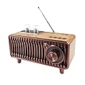 YIONGTAF Retro Portable Rechargeable FM Radio Bluetooth Speaker with Dual Speaker Stereo, AUX/USB/TF/MP3 Player, TWS Connection Supported - Ideal