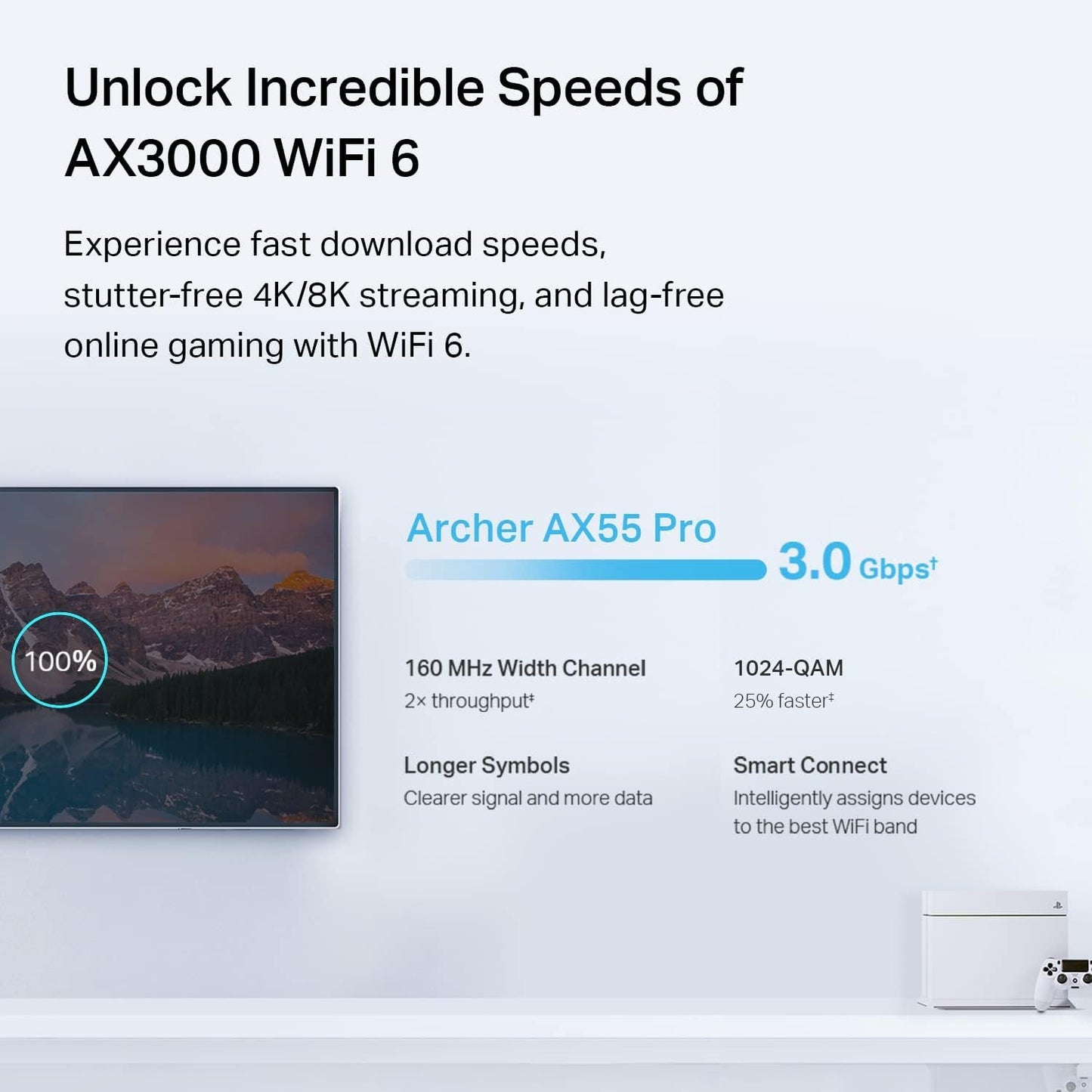 TP-Link AX3000 WiFi 6 Router (Archer AX55 Pro) - Multi Gigabit Wireless Internet, 2 x 2.5 Gbps Ports, Dual Band, VPN Router, OFDMA, MU-MIMO, USB 3.0